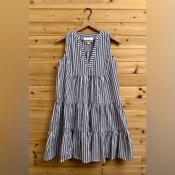 Pomander Place Medium Striped Sleeveless Kenzie Poplin Tiered Dress Tuckernuck - Picture 1 of 10